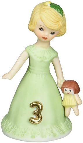 Enesco odrastanje djevojčica Plavuša 3 Porculan Figurice, 3,25 , zlatni, zeleni