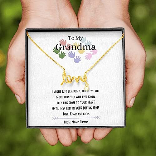 Nakit za poruke, ručno rađena ogrlica - personalizirana ogrlica za ljubav prema mojoj baki, volim te, novi bako, baka da budem, pokloni za očekivaču bake, buduću baku, buduću baku,