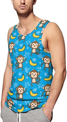 Majmun i Banana uzorak muške rezervoar Top rukav majica pulover prsluk majice teretana trening plaža