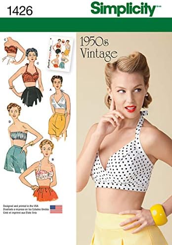 Jednostavnost US1426D5 Ženski vintage modni komplet za šivanje uzorka 1950, kod 1426, veličine 4-12