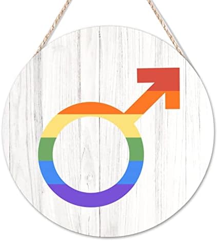 Arupkeer Dobrodošli LGBT Pride Okrugli drveni znakovi LGBTQ Rod Rainbow Progress Pride Rustikalni