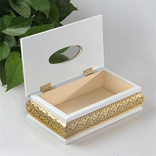 DINGZE europsko stil tkiva tkiva Bijelo drvo zlato tkiva Kućna dekoracija Kutija za ubrus Kreativna ladica