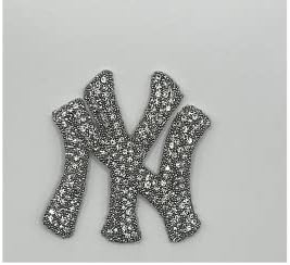 NY Pismo Kristalno gvožđe na zakrpu - 2x2x2inch prijenos topline Rhinestone Glitter Decal za odjeću, šešire i ukras - jednostavan za korištenje željeza na ukrasnim aplikativnim zakrpama, sefom, za djecu i odrasle