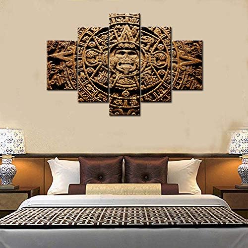 Aztec Calendar slike kulture Maja slike sa više ploča kalendar Azteca platno zidna Umjetnost dnevna soba Kućni