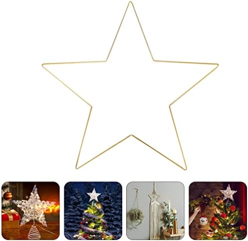 Vicasky prednjeg vijenca Zlatna božićna ukras od kovanog željeza, metalni zvjezdani okvir, viseći zidni dekor
