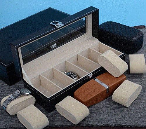 Dekorativne kutije za nakit,poklopac od prozirnog stakla od kože kutija za čuvanje SATA 6-bitna