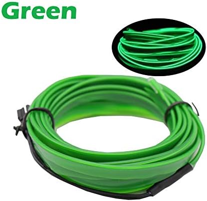 1-pakovanje 5m / 16.4 ft zeleno neonsko LED svjetlo Glow EL žica - debljine 2.3 mm - Powered by 6v Portable - 4aaa - Zanatsko neonsko žičano svjetlo za DIY Kostimiranu opremu Cosplay