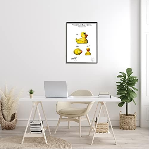 Stupell Industries igračka gumena patka Žuti dijagram dizajna patenta, dizajn Karla Hroneka