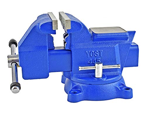 Yost Vises 455 Combination Vise | 5.5 inch Width Vilica za teške uslove rada komunalna cijev i klupa škripac |sigurno prianjanje sa okretnom bazom / napravljeno od livenog gvožđa i čelika U Channel Bar / plava