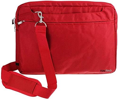 Navitech crvena glatka torba za laptop otporna na vodu - kompatibilna sa prijenosnim računarom 14.1