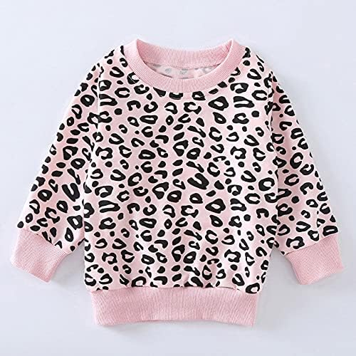 Toddler Baby Girls Leopard Print Odeća postavljena dugih rukava T-majica i hlače 2pcs Outfits