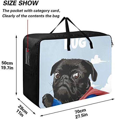 N / A Torba za pohranu odjeće u zemlji za prekrivač - Veliki kapacitet Super Pug Funny Organizatori