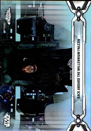 2019 Topps Chrome Star Wars Legacy Refractor 181 Luke Skywalker vratio se na trgovačku karticu Millennium Falcon