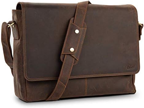 TALED Premium messenger torba za muškarce l kožna torba za laptop od 15,6 inča l uklj. besplatan jastučić za