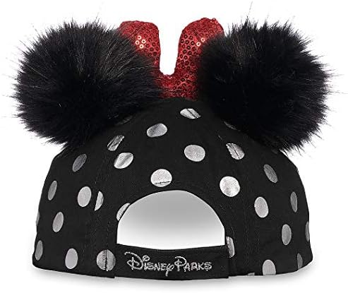Disney Minnie Mouse Polka Dot Pom Pom bejzbol kapa sa mašnom Crna