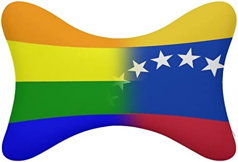 LGBT Pride Venezuela Zastava automobila Jastuk od 2 nosača za glavu za glavu na kostiju jastuci