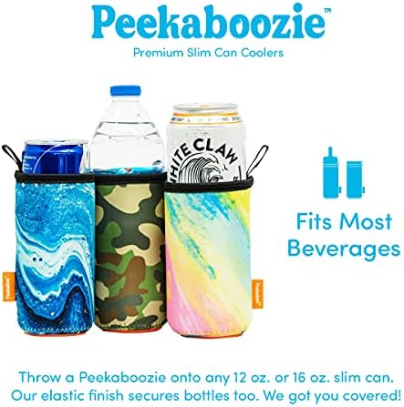 PEEKABOO Premium Slim can Cooler, izdržljiv i rastezljiv za 12 do 16 oz. Tanke limenke i flaše takođe.