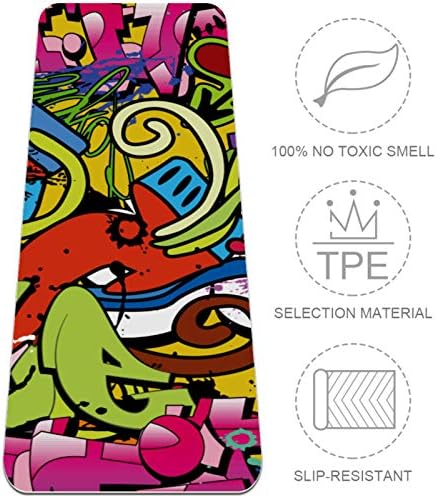 Siebzeh Abstract Doodle Painting Premium Thick Yoga Mat Eco Friendly Rubber Health & amp; fitnes non Slip Mat