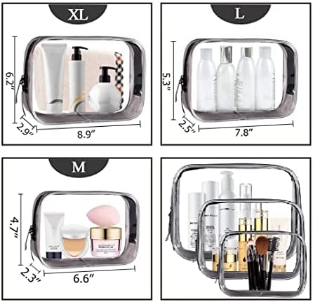 Clear Makeup torba 2-8 pakovanje TSA odobrena PVC toaletna torba sa patentnim zatvaračem vodootporna