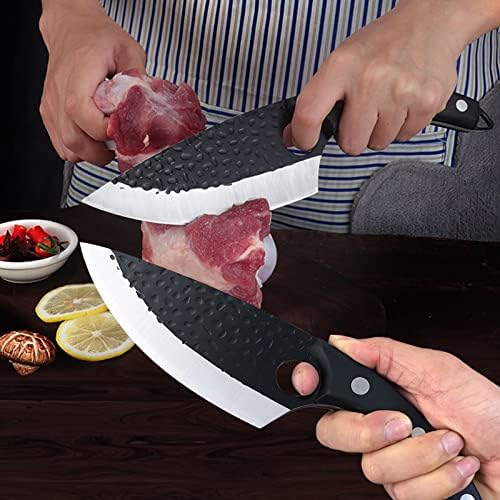 Huusk Viking nož, Japan Kuhinja Huusk Nož punim tang mesar kaning noževi visoko ugljični čelični