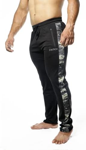 ATICX ActiWear poliesterske kamuflažne uske hlače za muškarce - atletske donje za sport -