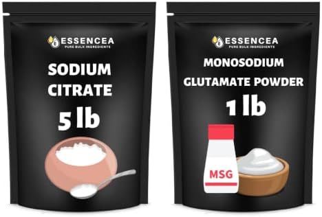 Essencea natrijum citratni puder 5LB i monosodijum glutamatni prah 1LB | Čisti i skupni sastojci kombinirani paket
