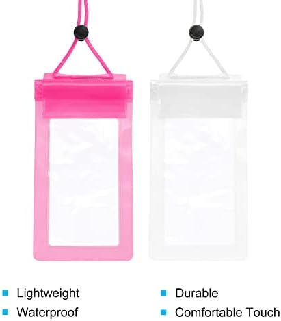PATIKIL vodootporna torbica za mobilni telefon, torbe sa zaštitnim poklopcem od 2 pakovanja za bazene na plaži na moru za ronjenje, Bijela & amp; Pink