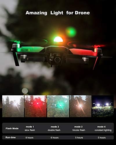 LUCORB t-T3 Drone Strobe FAA svjetla protiv sudara Drone Led noćno svjetlo 3 boje, indikacija smjera/indikatori baterije odgovara DJI Mavic Mini,Mavic Air 2, Mavic Pro, Phantom