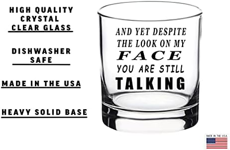 Rogue River Tactical Funny a ipak uprkos izraz na mom licu staromodan Whisky Glass piće Kup poklon za