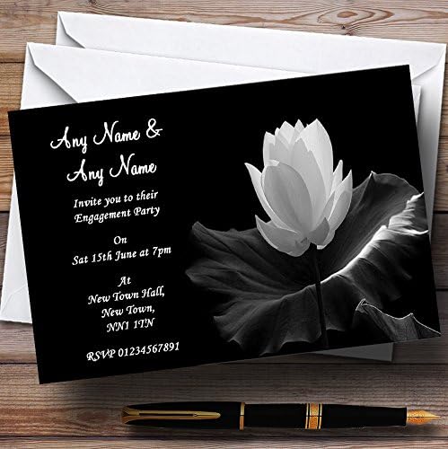 The Card Zool Digel Crno bijeli cvjetni angažman za angažovanje cvijeća Personalizirane pozivnice
