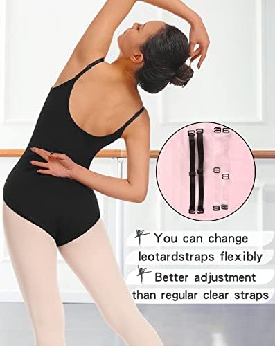 BAKPH ženski Camisole Dance triko za balet, odvojivi podesivi elastični & amp;jasne trake, puna prednja podstava