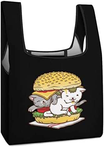 Hamburger Cat torbe za višekratnu upotrebu sklopiva periva velika Ripstop torba za kupovinu stane u džep