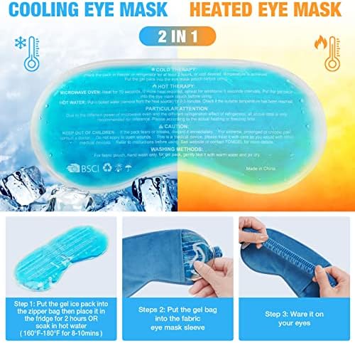 Hlađenje maska za oči za spavanje za višekratnu upotrebu, toplotna i hladna terapija Sleep maska za