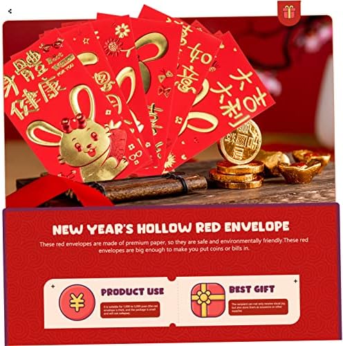 Abaodam 30kom 6 godina zečje crvene koverte vijetnamski pokloni papirni poklon Kineski pokloni kineske torbe za novac Red luck money Bag Festival Hong Bao crvene koverte kineska Nova Godina novčana torbica