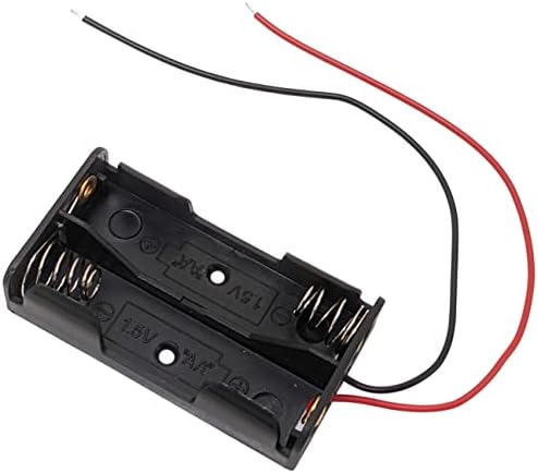 Ex Electronix Express 25 Pack AA 2 Držač baterije sa žicama od žice, drži dvije AA baterije, 2,3 x 1,3 x 0,5 , crne lagane plastike