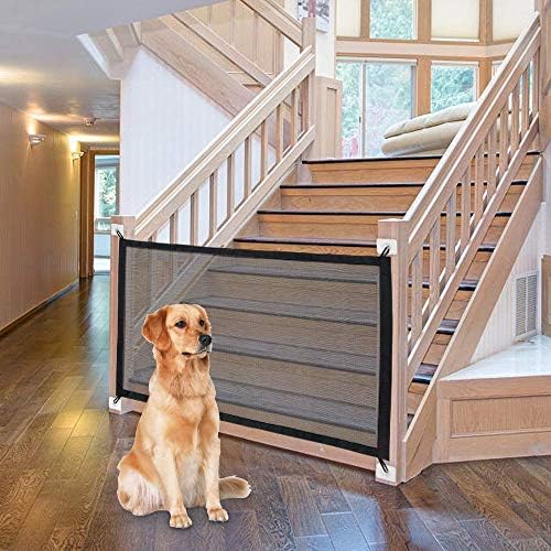 NC Smart Net Dog Frence prijenosna mreža savijanja sigurnosne ograde, izolacije za kućne ljubimce Neto vrata za pse, pogodna za unutarnju i vanjsku, vrata stubišta 180x72cm crna