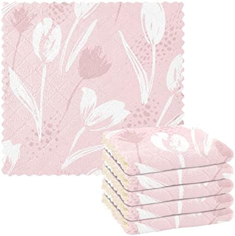 Cataku cvjetni tulipani ružičaste kuhinjske krpe za pranje posuđa za pranje krpe za čišćenje krpe ručnici za