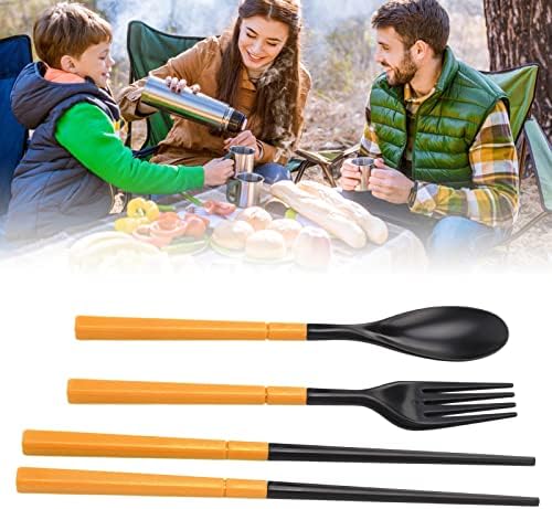 Vakitar Set posuđa ABS plastična kašika viljuška štapići za jelo sadrže prenosivi Vanjski sklopivi pribor za dom, kuhinju i restoran