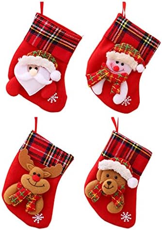 Uxzdx cujux 4pcs / set božićne čarape čarape poklon torba Viseće poklone Čarape Svečane zabave