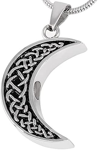 Dotuiarg Moon oblik od nehrđajućeg čelika čuva privjesak urnu - ogrlica za kremiranje za ljudsko / kućni ljubimce
