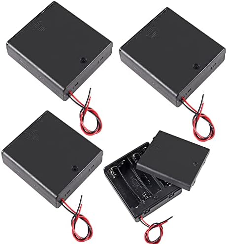 Jwisland 4 x AA Držač baterije Osnovna kutija sa prekidačem za uključivanje / isključivanje i žica i poklopca,