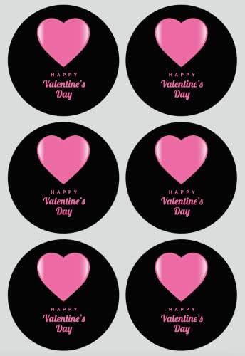 2 inča 150 kom Crne ružičaste naljepnice za srce vodootporne naljepnice za Dan zaljubljenih,