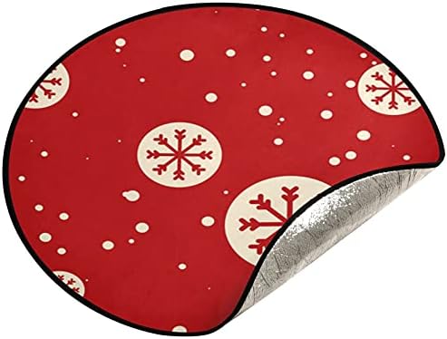 Zimska snježna pahuljica crvena božićna stabla Vodootporna stalka za stalak za stalku za mat pod božićnim drvvom Pribor za zaštitnika za podne tvrdog drveta 28 inča