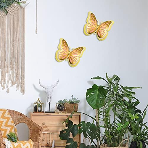 6pcs 3D zlatni leptir ukrasi zidne ukrase, 2 veličine Leptir sa 4 sloja zidne naljepnice za rođendanski