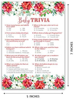 Božićne igre za bebe Snowflakes Baby Trivia Game - Pakovanje od 25 -fun za bebe Činjenice Igra hladno je