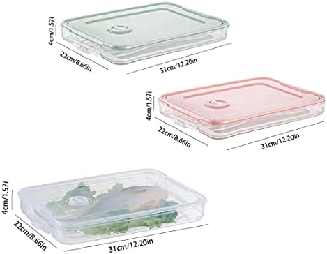 Eelabper frižider držač za hranu kutija za čuvanje knedli kutija za skladištenje hrane posuda za organizatore hrane jednoslojna slagalica sa poklopcem Plastična prozirna 3kom