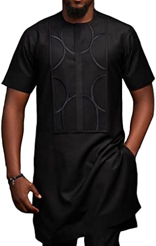Afrička Muška odjeća trenerka Outfit kratka rukava i pantalone Casual 2 komadno odijelo Dashiki trenerka