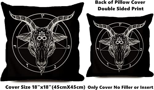 Kakigiji jastuk poklopac gotičkog kozja crna dvostrana dizajna 18x18 inča Početna Dekor za kauč na