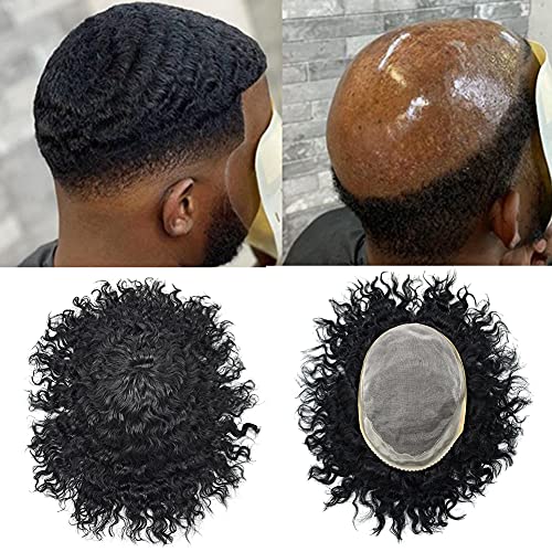 CURVE HAIR Afro Toupee za crne muškarce Brazilski Remy ljudska kosa afroamerički muški sistemi zamjene