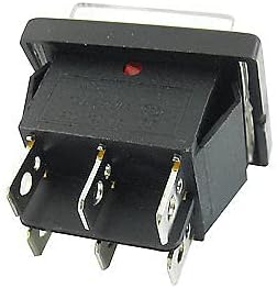 AC 250V 16A 125V 20A DPDT 2pozicija Crvena gumba Rocker prekidač w vodootporni poklopac